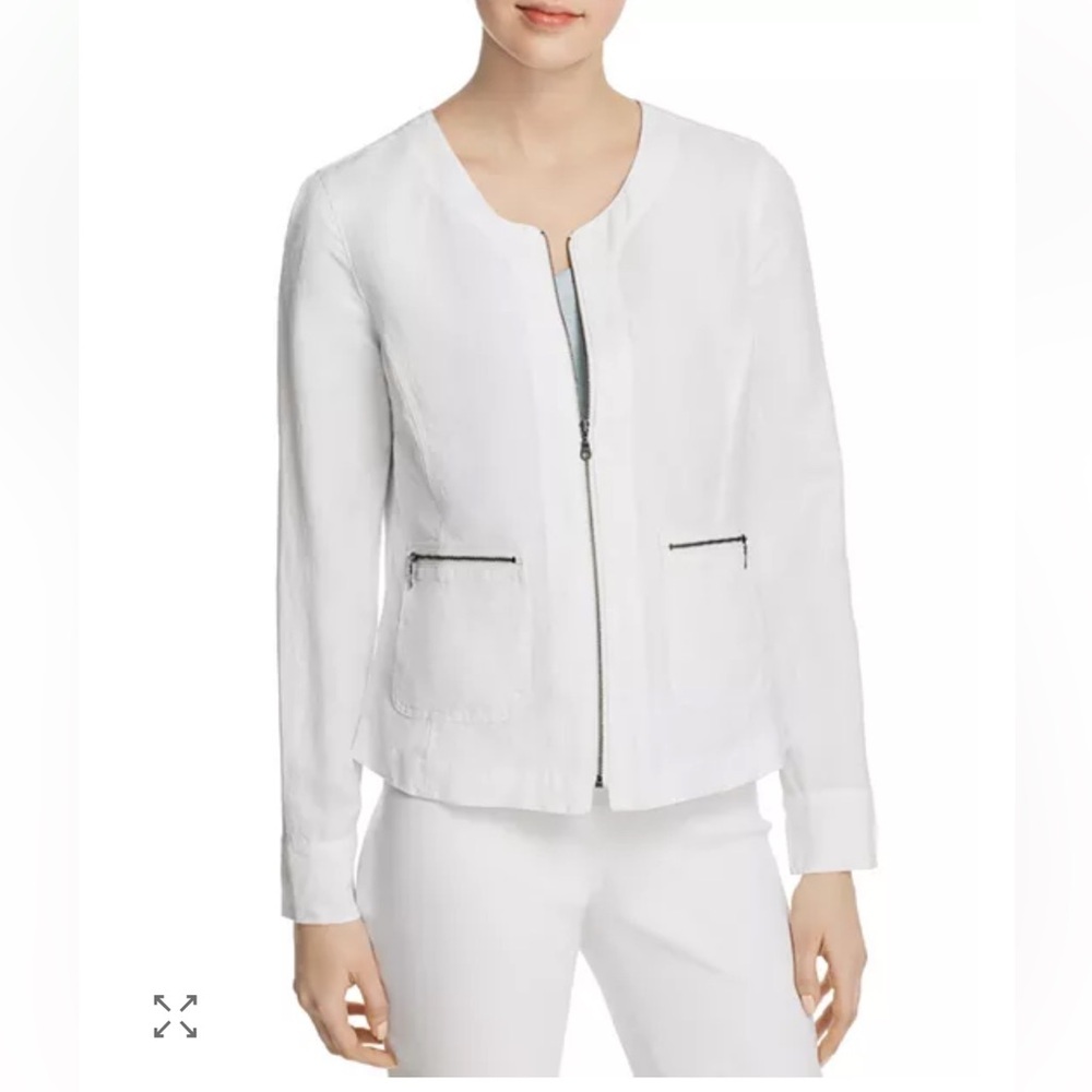 NIC+ZOE Classic White Blazer with Zipper Details - Picture 1 of 9